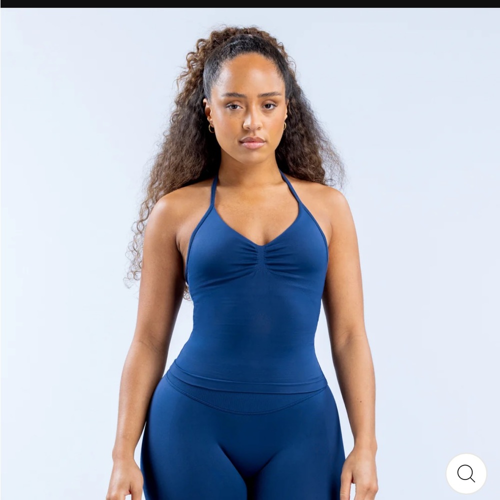 DFYNE Impact Longline Strappy Top Midnight Sea Small- new without tags